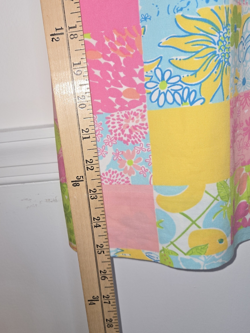 Lilly Pulitzer Colorful Patchwork Mini Dress Pink, Green & Yellow Women's Size 6 - Picture 6 of 12